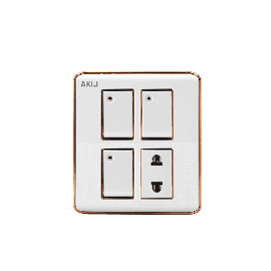 Akij Delight 3Gang+2Pin Socket With Shutter