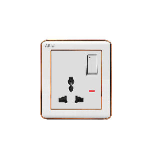 Akij Delight 3 Pin Universal Socket With Switch,13A