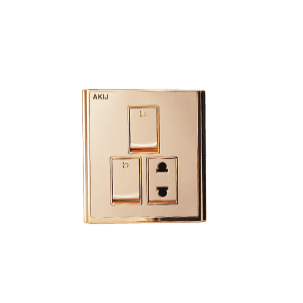 Akij Innova 2Gang +2Pin Socket With Shutter