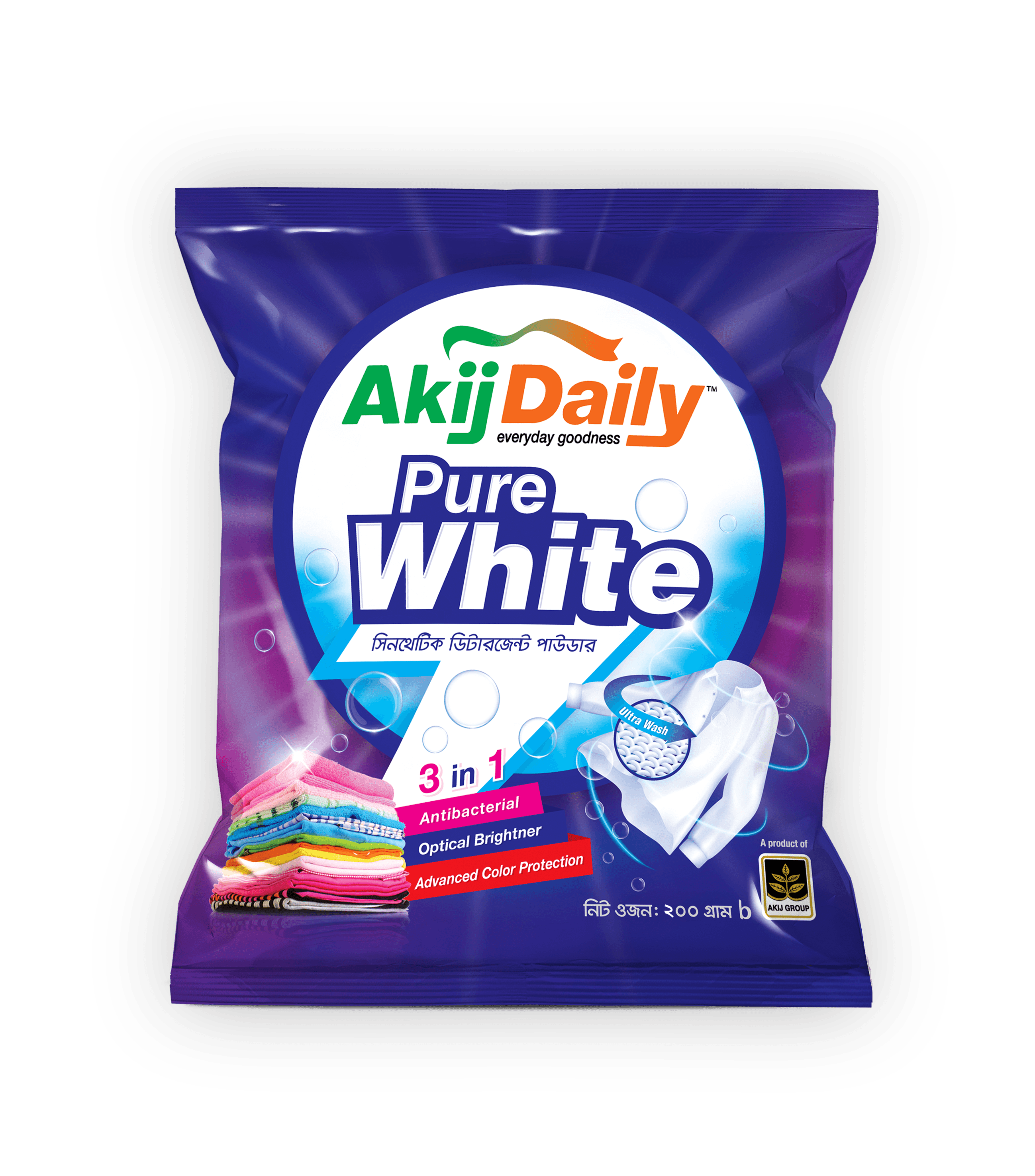 Akij Daily Pure White Detergent Powder 2 kg